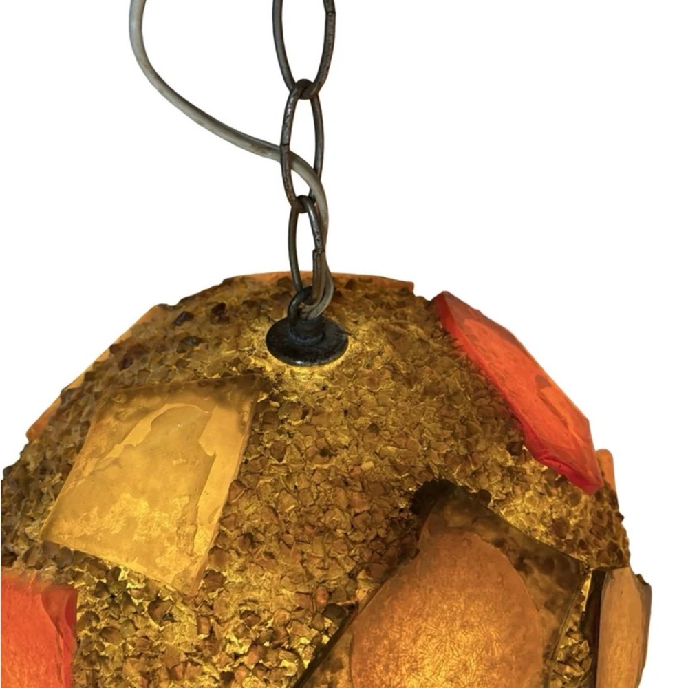 Vintage 1960's MCM Chunky Lucite Candy Swag Hanging Ball Lamp Mid Century Light - Picture 5 of 16